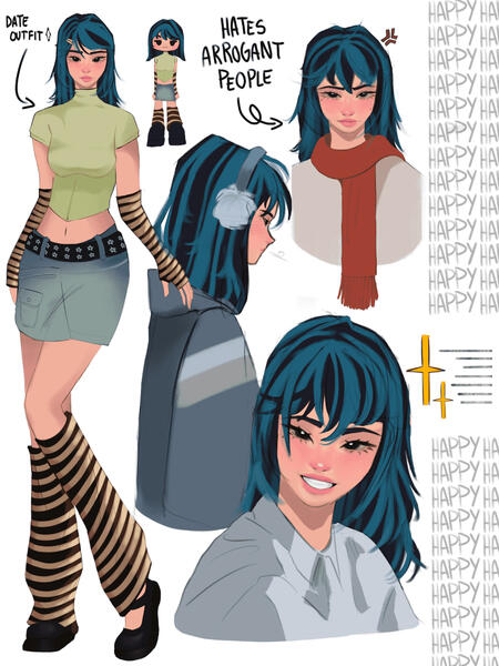 Reference sheet of my persona sam