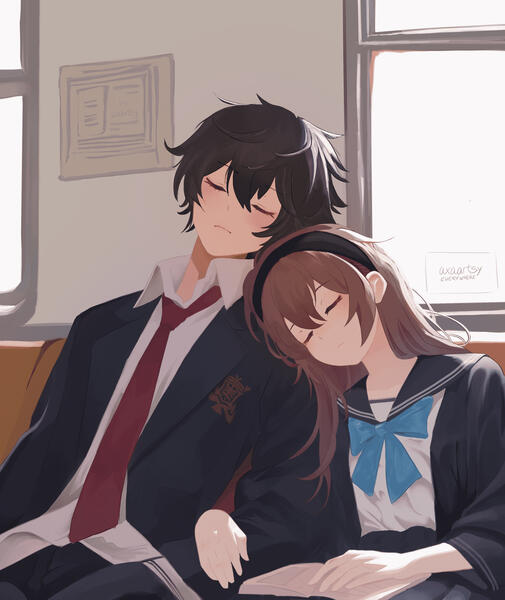 Couple on the train